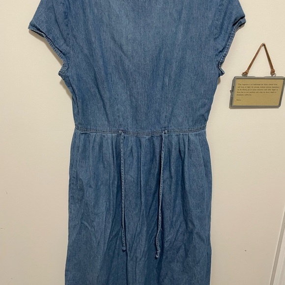 Vintage Blue Denim Button-Down Dress - Picture 2 of 4
